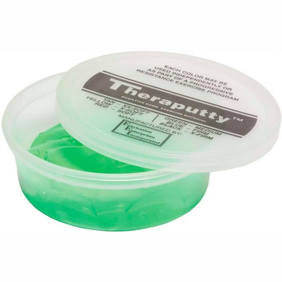 CanDo Theraputty Standard Exercise Putty, Green Medium, 4 oz.-1 Each