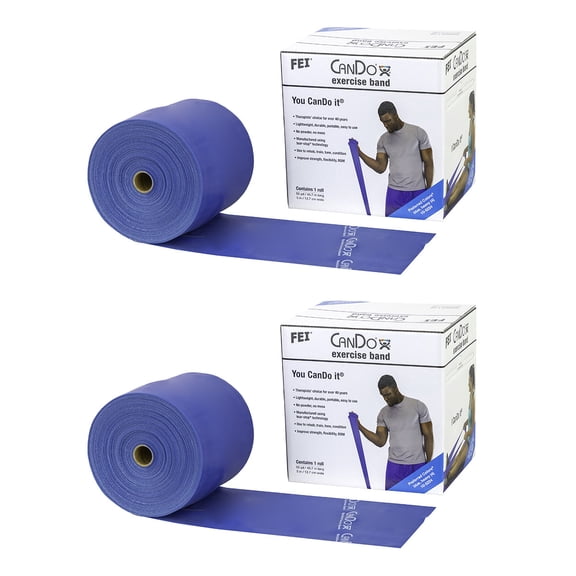 CanDo Twin-Pak exercise band, blue, 100 yard (2 50-yd boxes)