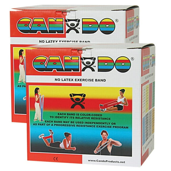CanDo Twin-Pak latex-free exercise band, red, 100 yard (2 50-yd boxes)