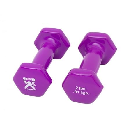 CanDo Vinyl Coated Dumbbells Pair Violet 2 lb 2pc Handheld Weights for Muscle Training and Workouts, Color Coded Anti-Roll Home Gym Equipment, Beginner and Pro price history and forecast - Fabrication Enterprises 10-0551-2