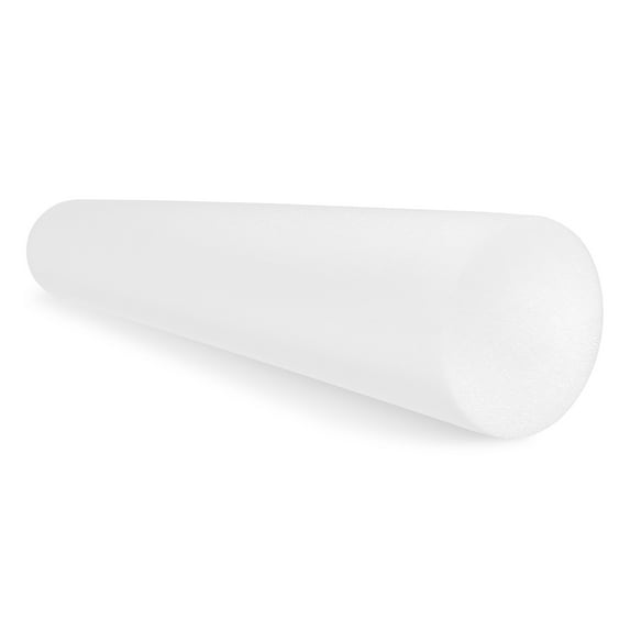 CanDo White PE Foam Rollers for Exercise, Finess, Muscle Restoration, Massage Therapy, Sport Recovery and Physical Therapy for Home, Clinics, Professional Therapy Round 6" x 36"