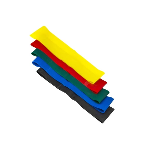 CanDo band loop, 10", 5 pc set (1 ea: yellow through black)