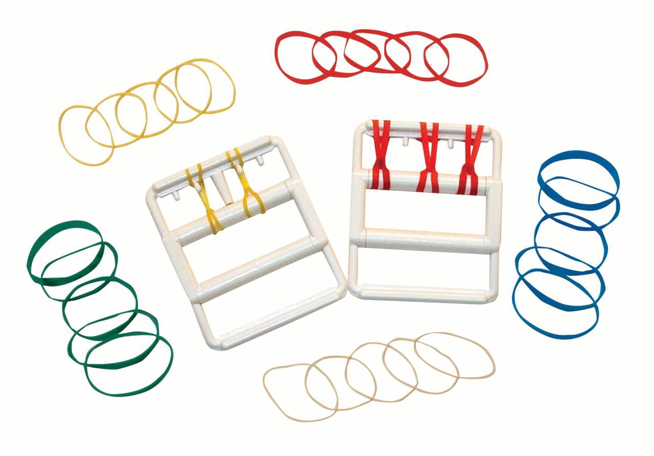 CanDo color-coded rubber-band hand exerciser, 10 each (bulk)