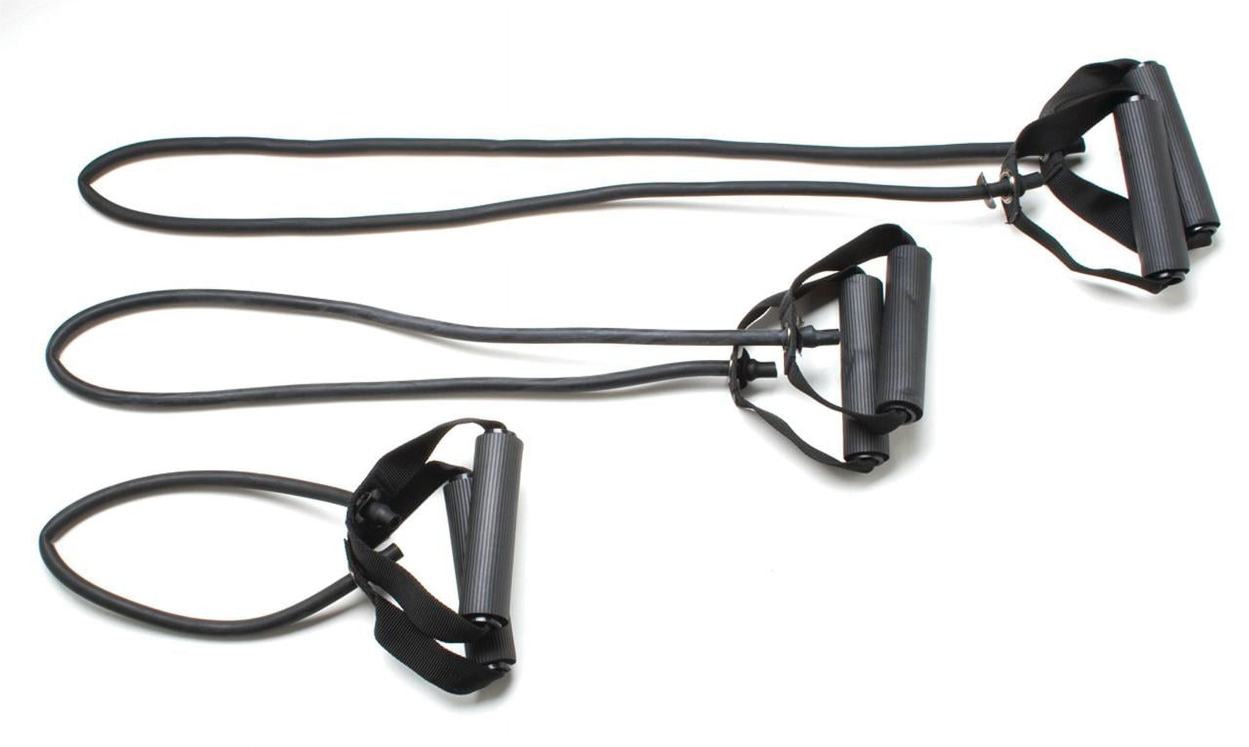 CanDo exercise Tubing-with-Handles, full body set (1 ea: 18", 36", 48"), black