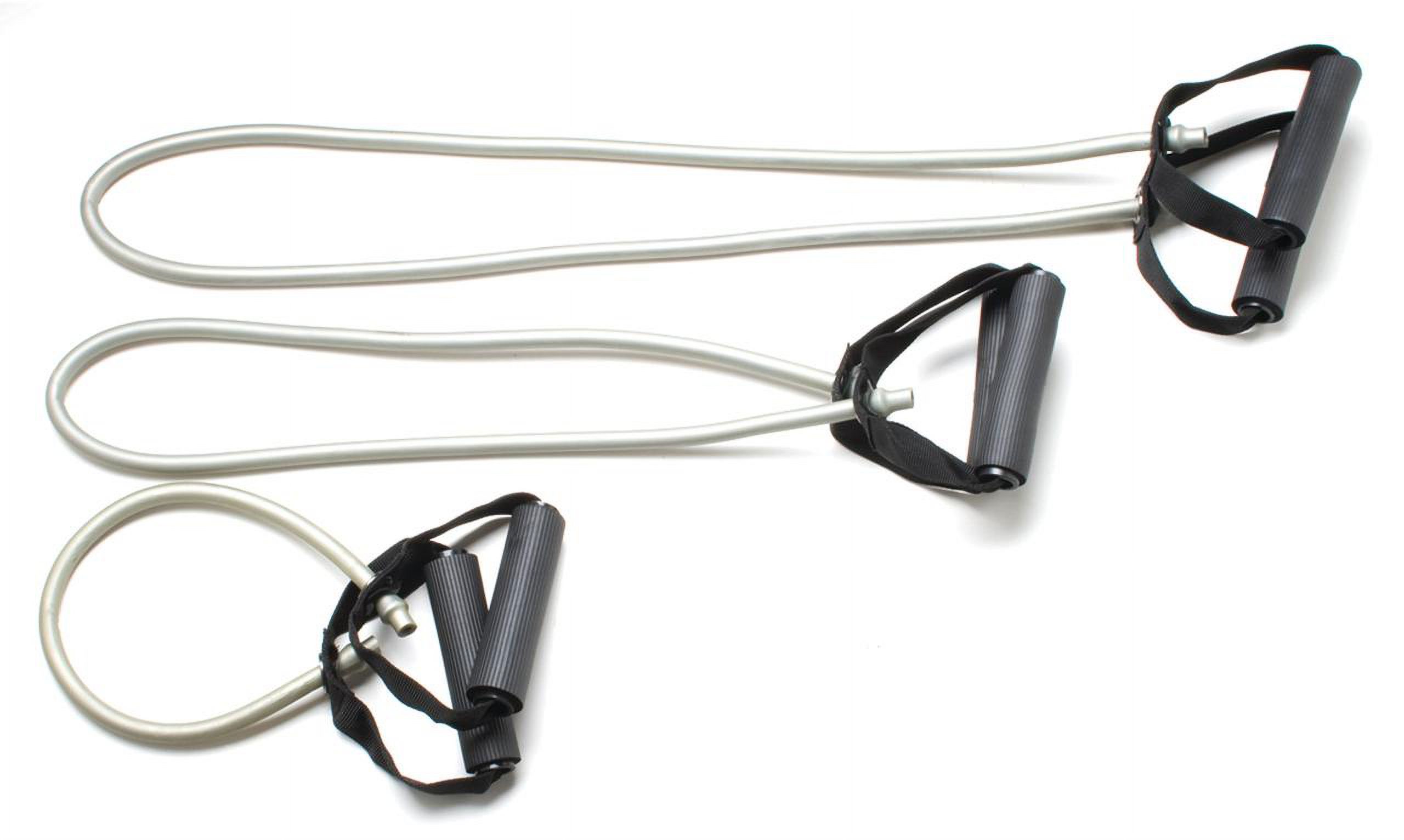 CanDo exercise Tubing-with-Handles, full body set (1 ea: 18", 36", 48"), silver