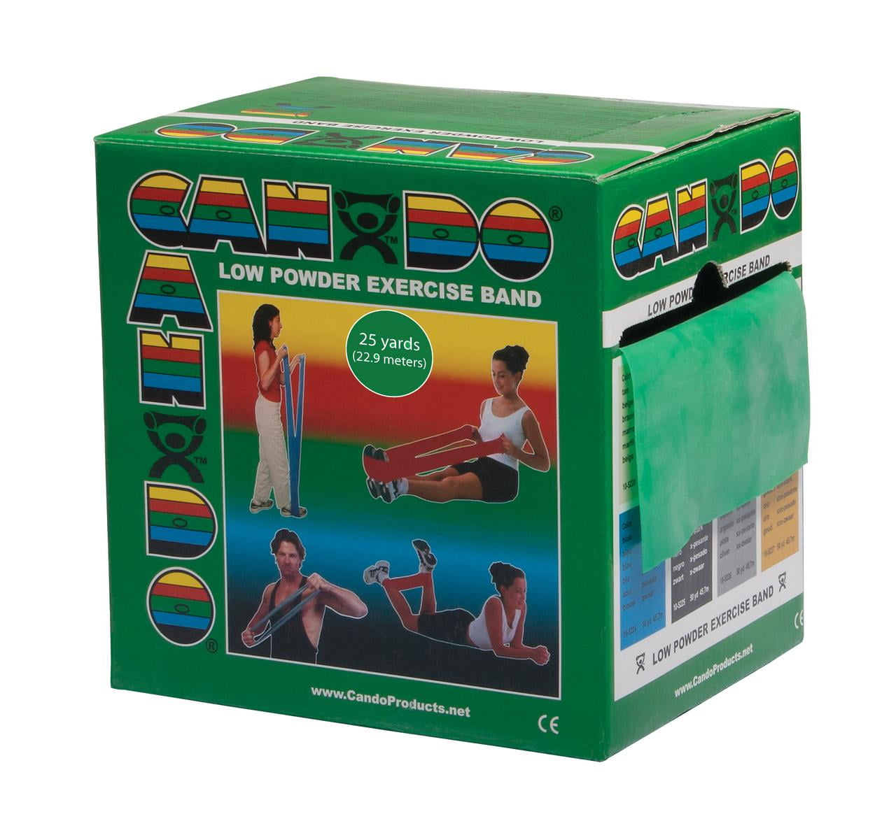 CanDo exercise band, green, 25 yard dispenser