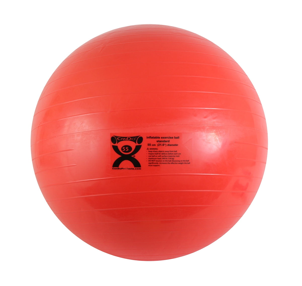 CanDo Inflatable Exercise Ball, Red, 55 cm (21.7 In.)