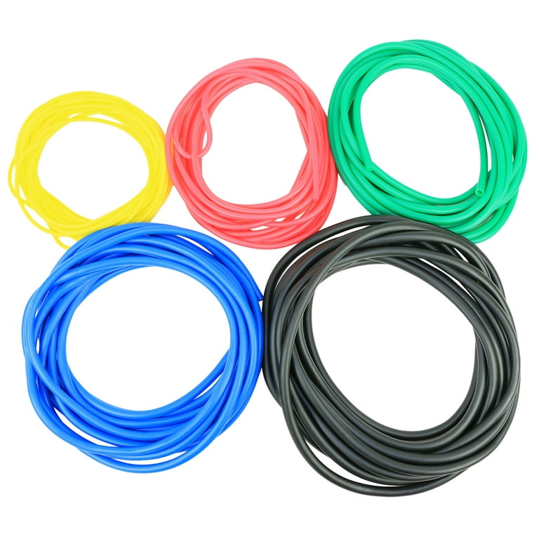 CanDo Latex Free Exercise Tubing - 25' rolls, 5-piece set (1 each: yellow, red, green, blue, black) CanDo Latex Free Exercise Tubing - 25' rolls, 5-piece set (1 each: yellow, red, green, blue, black)