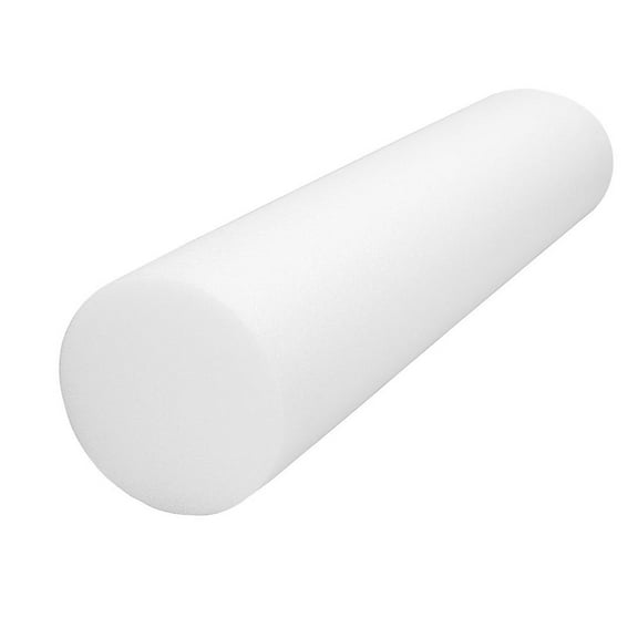 CanDo round foam roller, 6 x 36", white, case of 12