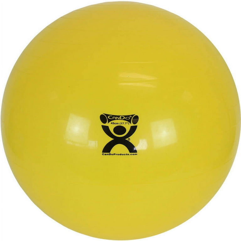 CanDo Inflatable Exercise Ball - with Stability Feet - Yellow - 18 CanDo Inflatable Exercise Ball - with Stability Feet - Yellow - 18