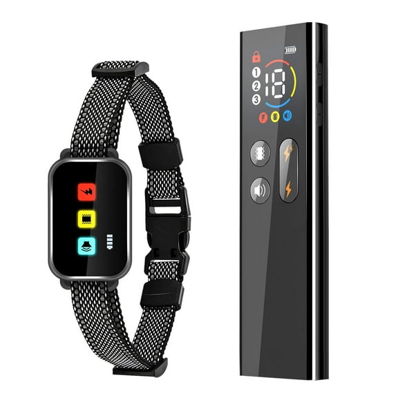 CanGong Waterproof Rechargeable Dog Training Collar with Lockable Carabiner - All Weather Nylon E-Collar for Small to Large Dogs (17x11x5.1cm)