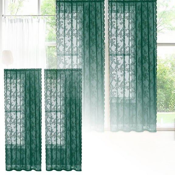 CanGonggg 100cm Wide X 140cm Long French Lace Window Curtain Semi Lace Curtain And Through Bar Curtain Panel Curtain 7ft Curtains Soundproofing Curtains 52x96 Curtains Sound Proof Curtains for Window
