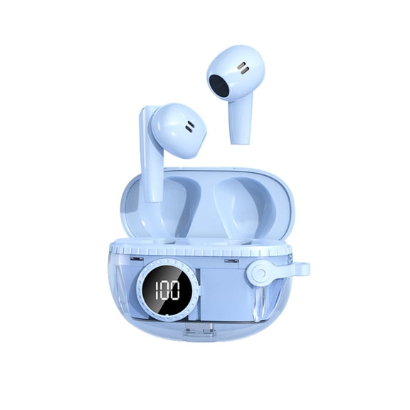 CanGonggg 5.3 Headphones Microphone Wireless Earbuds Long Battery Life LED Display Deep Noise Cancelling Headphones Compatible With All Devices Earphones for Small Ear Canals Android Wireless Earbuds