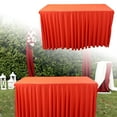thumbnail image 1 of CanGonggg Champagne Orange Red 183*76*76cm Elastic Cover Outdoor Wedding Event Festival Party Rectangular Elastic Tablecloth Table Rectangular Table Christmas Flannel Tablecloths 60 X 84 Tablecloth, 1 of 6