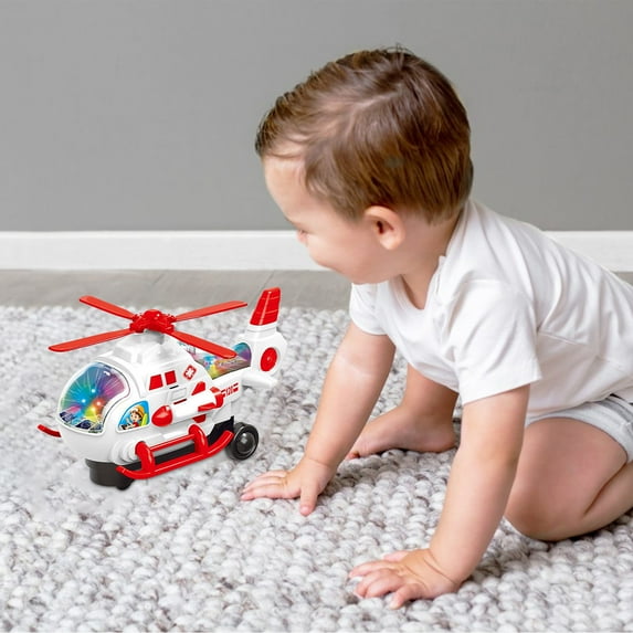 CanGonggg Children's Toy Airplane Model Universal Helicopter Lights Music Airplane Toy Toddler Books Baby Toys 12-18 Months Learning Toys For Toddlers 1-3 Toys Sensory Toys For Toddlers 1-3