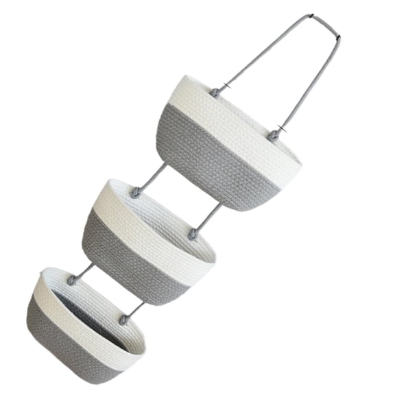 CanGonggg Over The Door Hanging 3 Tier Woven Wall Mounted Storage Organizer Decorative Hanging Nursery Organize Kitchen Storage Containers for Fridge 1 Cup Glass Containers with Lids Food Storage Set