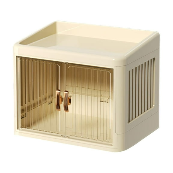 CanGonggg Foldable Double Door Storage With Flat Lid And White Drawer For Home Organization Cloth Boxes for Storage Cloth with Lids Clothes Bags for Storage Drawer Organizer Dresser Baby Thin Storage