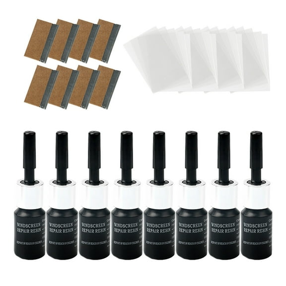 CanGonggg Glass Fix Kit Windshield Crack Kit Car Window Liquid Set Automotive Glass Nano Car Window Glass Crack 8PCS/16ml Car Bumper Guards Rear Bumper Strip Clear Car Bumper Protector Guard Metal Car