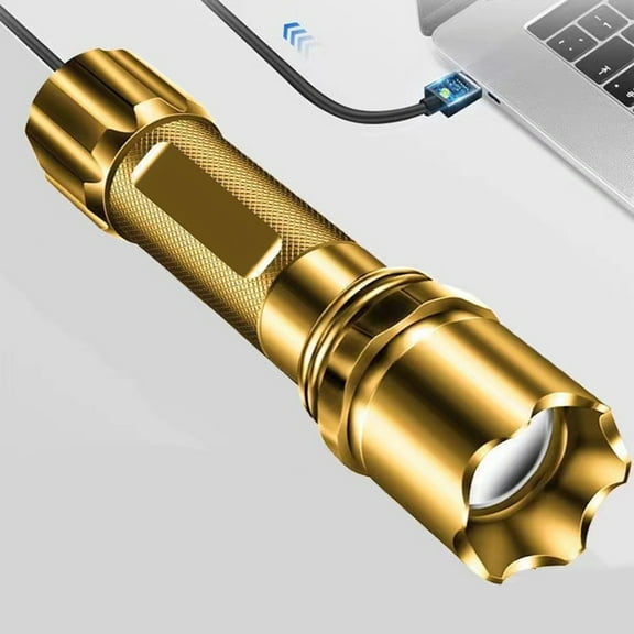 CanGonggg Outdoor Strong Light Flashlight Camping Long Range Functional Rechargeable Telescopic Outdoor Emergency Flashlight Led Flashlight Usb Charging Walking Light for Night Walking Armband Torch