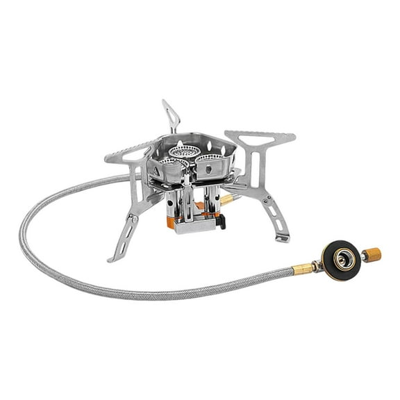 CanGonggg Portable Windproof Camping Stove With Piezo Ignition For Outdoor Cooking Hiking Picnics And Backpacking Adventures Camping Cookware Set for 2 Hiking Tents Hiking Must Haves Camping Lamps