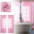 thumbnail image 1 of CanGonggg Set The With Solid Color Semi Sheer Window Curtains – Light Filtering & Style Combined! Out Blanket Shower Curtain with Suction Cups Curtains for Doors with Glass 10 Curtains Curtains, 1 of 8