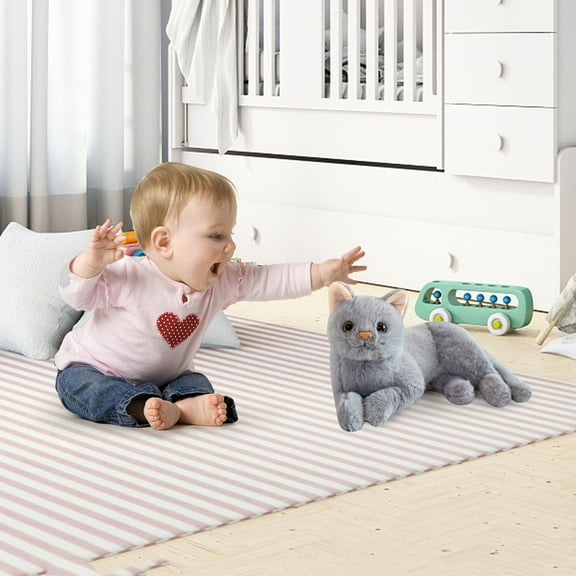 CanGonggg Soft Animal Realistic Calico Cat Stuffed Kitty Doll For Kids Birthday Cute Plushie