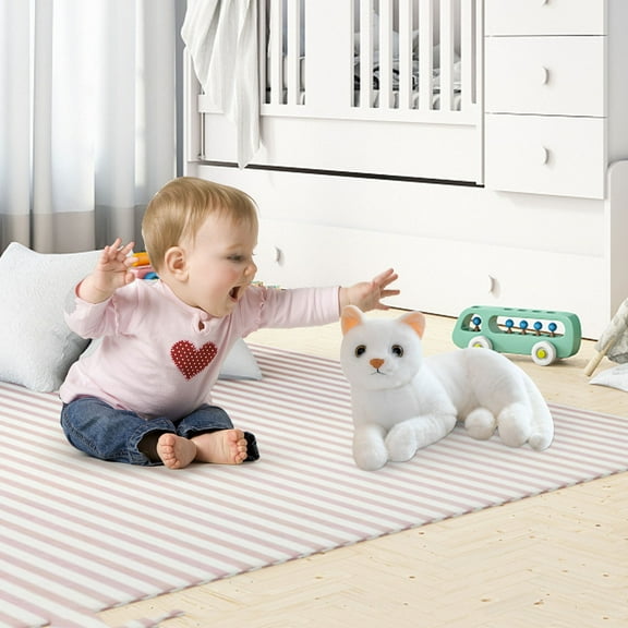 CanGonggg Soft Animal Realistic Calico Cat Stuffed Kitty Doll For Kids Birthday Cute Plushie