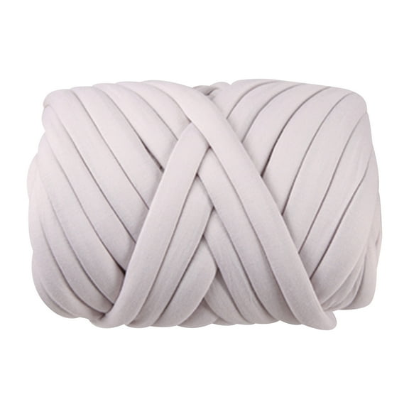 CanGonggg Thick Core Yarn Hand Woven Fabric Strip Thread Crochet Blanket Cushion Thread Super Yarn Bag Floor Mat Thread (greyColor 250/500/1000g) Knitting Kits with Yarn Included Finger Knitting Yarn