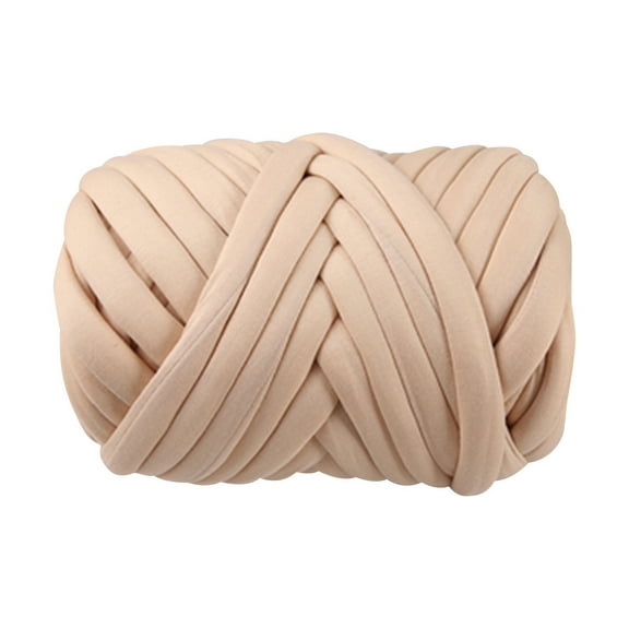 CanGonggg Thick Core Yarn Hand Woven Fabric Strip Thread Crochet Blanket Cushion Thread Super Yarn Bag Floor Mat Thread (khaki Color 250/500/1000g) Knitted Throw Blankets Knitting for Blankets