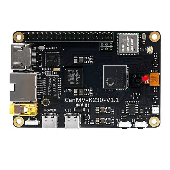 CanMV-K230 Embedded Dual-Core RISC-V CPU AI Development Board Build-in DPU HD Video Input LCD Display Support Linux,1 set * CanMV K230 development board,Black