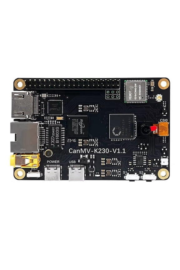 CanMV-K230 Embedded Dual-Core RISC-V CPU AI Development Board Build-in DPU HD Video Input LCD Display Support Linux,1 set * CanMV K230 development board,Black