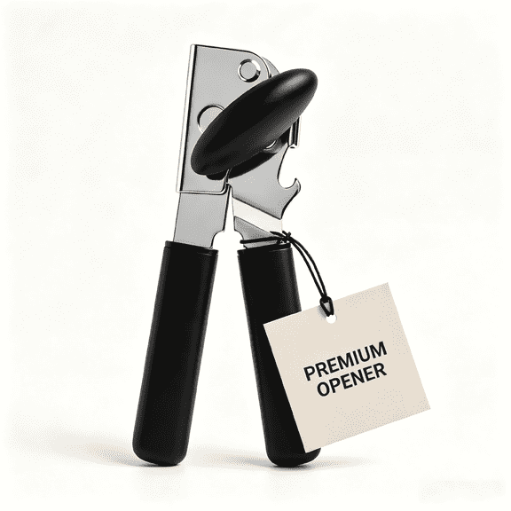 CanOpener Manual, YILUSH Can Openers Hand Held with Comfort Anti-Slip Handles, Heavy Duty Stainless Steel Can Opener Smooth Edge and Bottle Openers, Easy Turn Can Openers for Seniors, Kitchen, Black