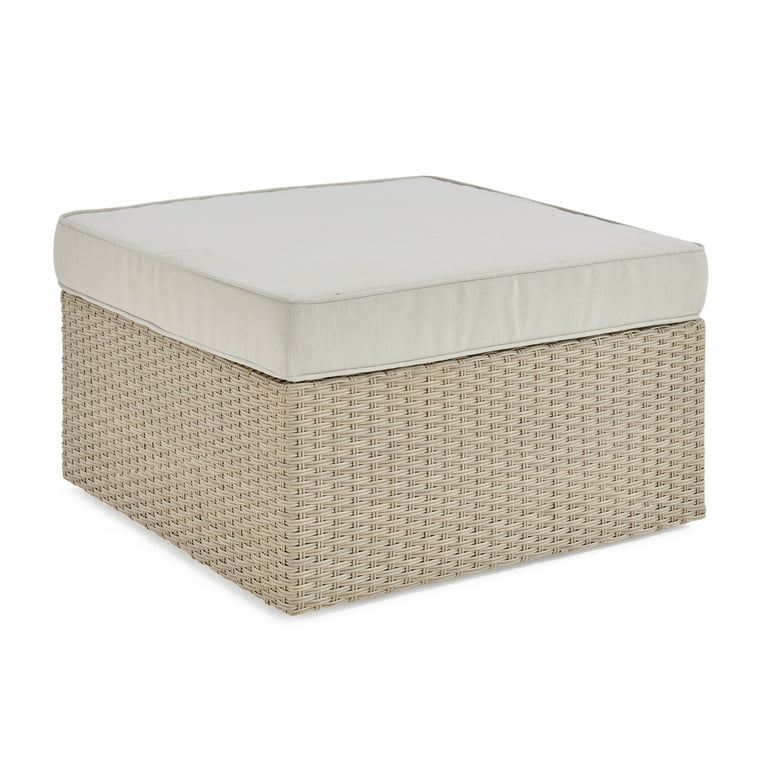 Canaan All Weather Wicker Outdoor 26 Square Ottoman with Cushion