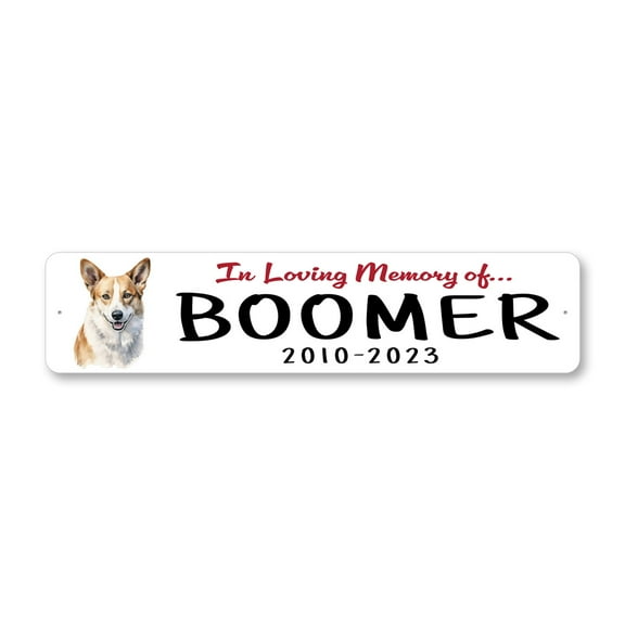 Canaan Dog In Loving Memory Pet Aluminum Metal Decor Sign - 4x18 inches