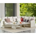 thumbnail image 1 of Canaan Outdoor Wicker Corner Sectional Loveseat and Sofa with 57"L Coffee Table, 1 of 10