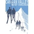 thumbnail image 1 of Canaan Valley, West Virginia, Skiers on Lift (16x24 Giclee Gallery Art Print, Vivid Textured Wall Decor), 1 of 3