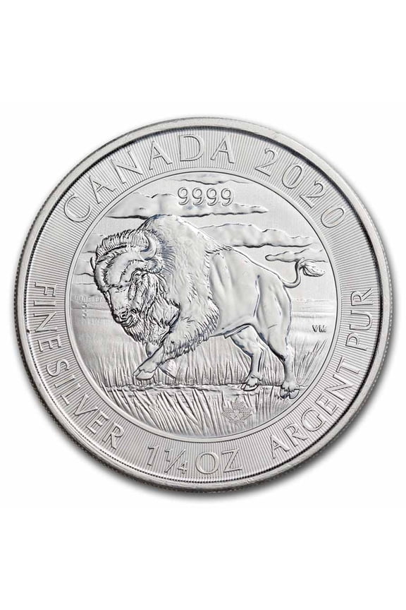 Canada 1.25 oz Silver $8 Bison BU (Random Year, Abrasions)