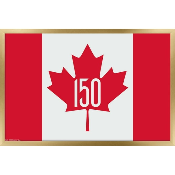 Canada - 150th Anniversary Wall Poster, 22.375" x 34", Framed