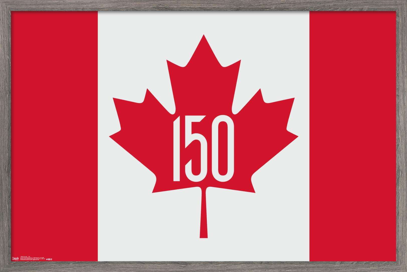 Canada - 150th Anniversary Wall Poster, 22.375" x 34", Framed