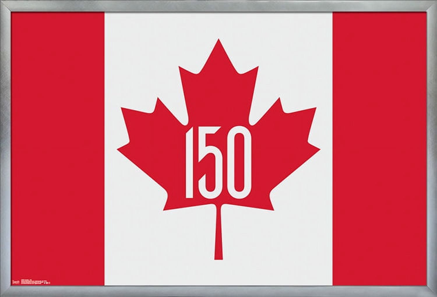 Canada - 150th Anniversary Wall Poster, 22.375" x 34", Framed