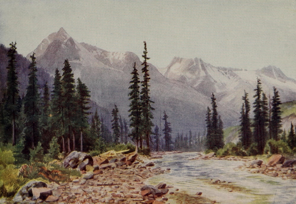 Canada 1907 Mount Cheops Canvas Art - T Mower Martin (18 x 24)