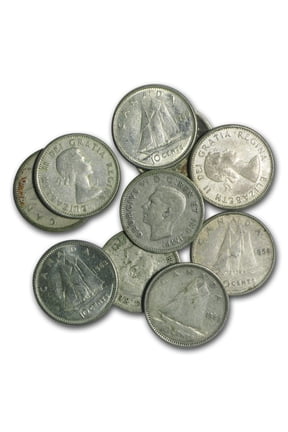 Canada 80% Silver Coins - $1 Face Value Halves, Quarters & Dimes