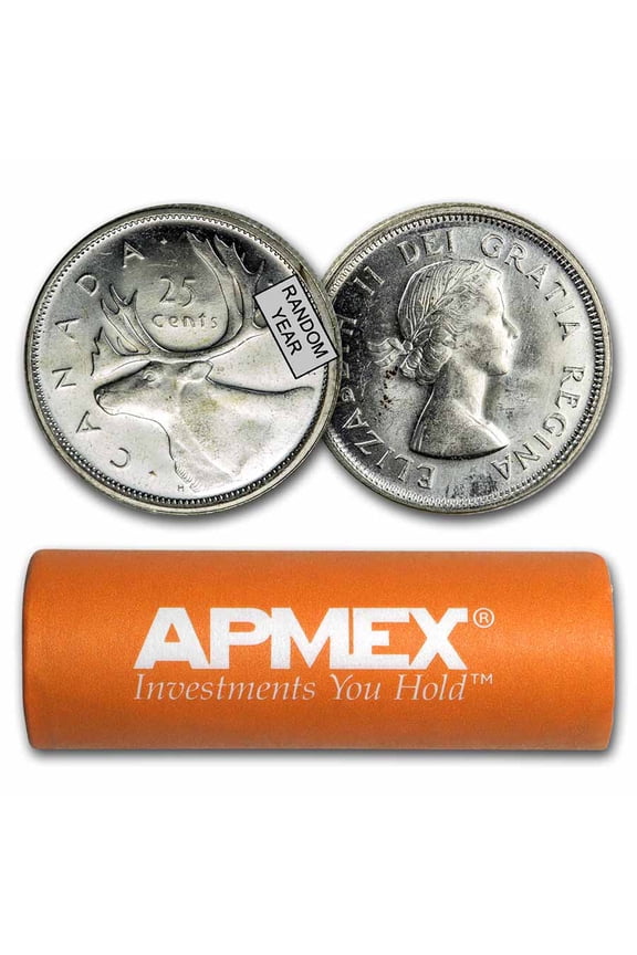 Canada 80% Silver Coins - $10 Face Value Roll - Quarters
