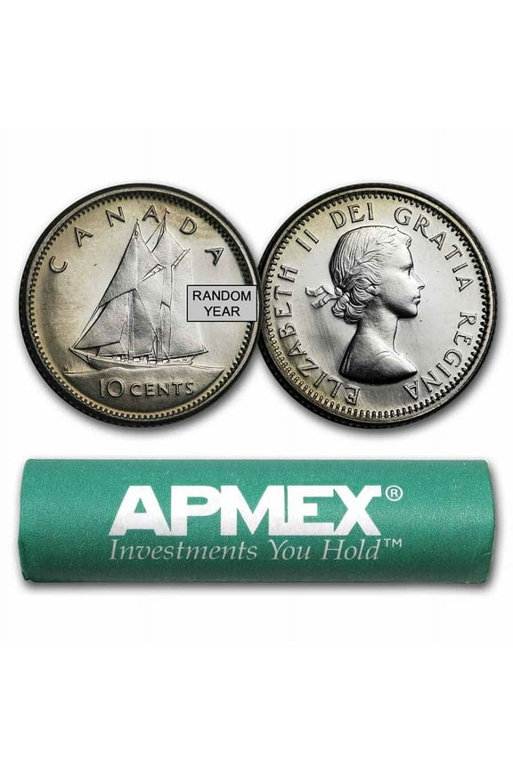 Canada 80% Silver Coins - $5 Face Value Roll - Dimes