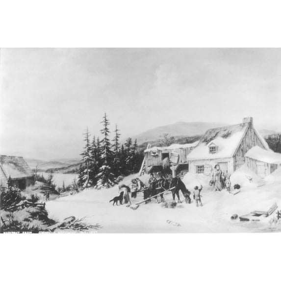 Canada A Habitant Farm. N'A Habitant Farm.' Painting By Cornelius Krieghoff. Poster Print by