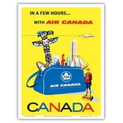 Canada - with Air Canada TCA Trans-Canda Air Lines - Vintage Airline Travel Poster by Roberto Floreani c.1960 - Master Art Print Unframed 9in x 12in