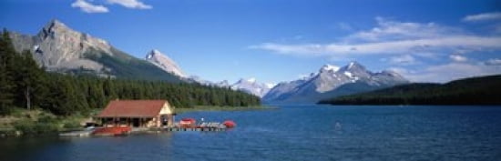Canada Alberta Maligne Lake Canvas Art - Panoramic Images (36 x 12)