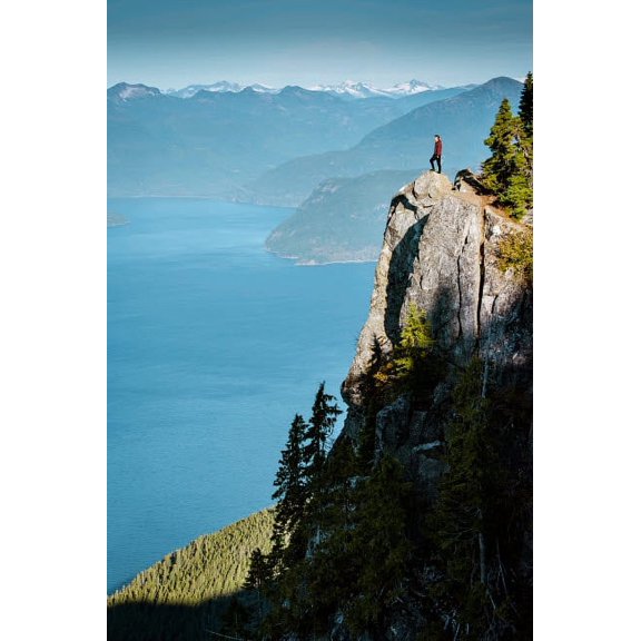 Canada, British Columbia, Vancouver Hiker takes in the view St Marks Summit (MR) Poster Print by Yuri Choufour (18 x 24) # CN02YCH0009
