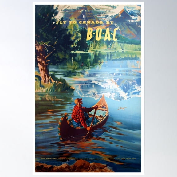Canada By B.O.A.C - Vintage Travel Poster Wall Art Modern Wall Decor Wall Art