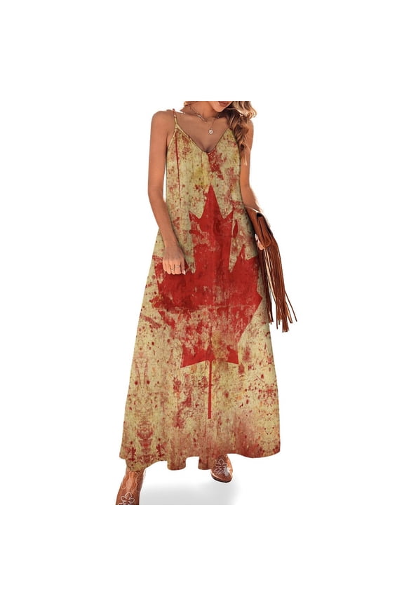 Canada Canada Flag Sleeveless Dress Dresses Women Summer Women's Summer Clothing